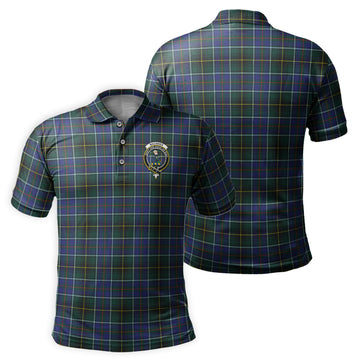 MacInnes Modern Tartan Men's Polo Shirt with Family Crest