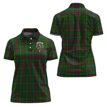 MacIntosh Hunting Tartan Polo Shirt with Family Crest For Women