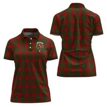 MacIntosh Red Tartan Polo Shirt with Family Crest For Women