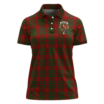 MacIntosh Red Tartan Polo Shirt with Family Crest For Women