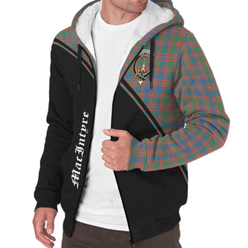 MacIntyre Ancient Tartan Sherpa Hoodie with Family Crest Curve Style
