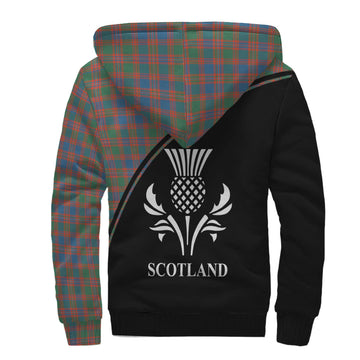 MacIntyre Ancient Tartan Sherpa Hoodie with Family Crest Curve Style