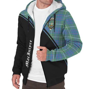 MacIntyre Hunting Ancient Tartan Sherpa Hoodie with Family Crest Curve Style