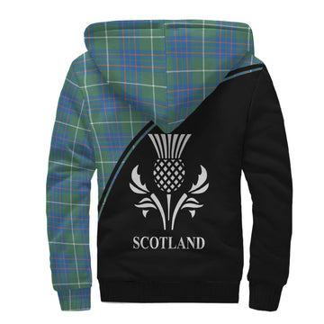 MacIntyre Hunting Ancient Tartan Sherpa Hoodie with Family Crest Curve Style