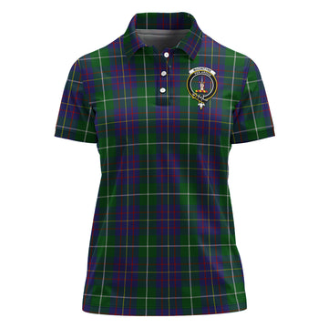 MacIntyre Inglis Tartan Polo Shirt with Family Crest For Women