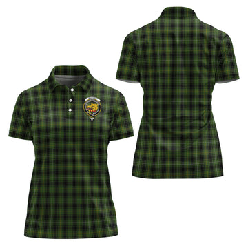 MacIver Hunting Tartan Polo Shirt with Family Crest For Women