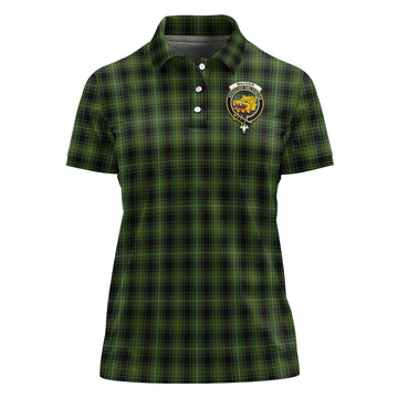 MacIver Hunting Tartan Polo Shirt with Family Crest For Women