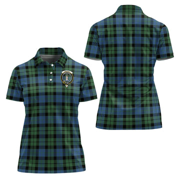 MacKay Ancient Tartan Polo Shirt with Family Crest For Women