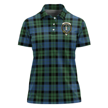 MacKay Ancient Tartan Polo Shirt with Family Crest For Women