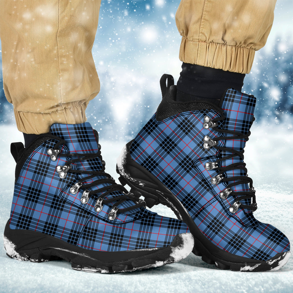 MacKay Blue Tartan Alpine Boots - Tartanvibesclothing