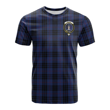 MacKay Blue Modern Tartan T-Shirt with Family Crest