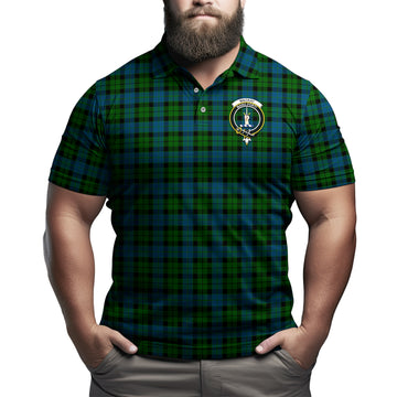 MacKay Modern Tartan Men's Polo Shirt with Family Crest