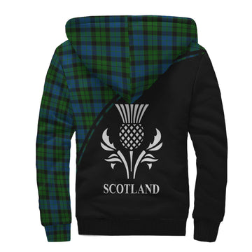 MacKay Modern Tartan Sherpa Hoodie with Family Crest Curve Style