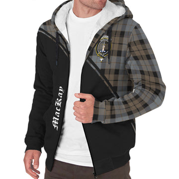 MacKay Weathered Tartan Sherpa Hoodie with Family Crest Curve Style
