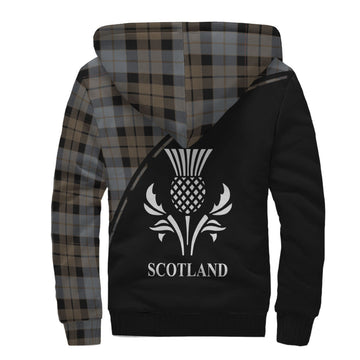 MacKay Weathered Tartan Sherpa Hoodie with Family Crest Curve Style