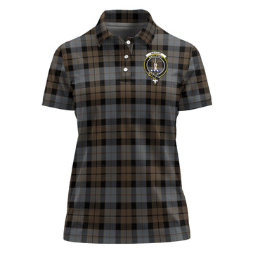 MacKay Weathered Tartan Polo Shirt with Family Crest For Women