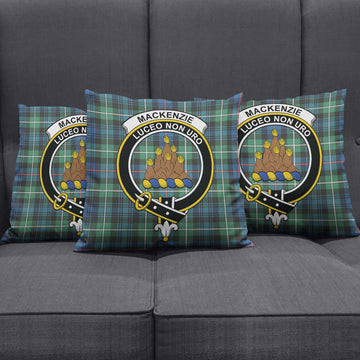 MacKenzie Ancient Tartan Pillow Cover with Family Crest