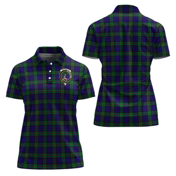MacKinlay Modern Tartan Polo Shirt with Family Crest For Women