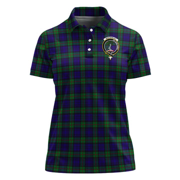 MacKinlay Modern Tartan Polo Shirt with Family Crest For Women