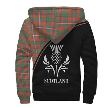MacKinnon Ancient Tartan Sherpa Hoodie with Family Crest Curve Style