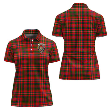 MacKinnon Modern Tartan Polo Shirt with Family Crest For Women