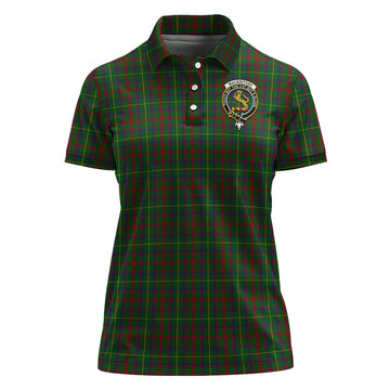 MacKintosh Hunting Tartan Polo Shirt with Family Crest For Women