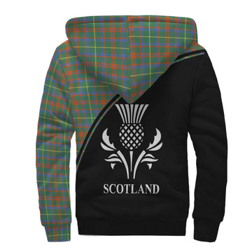 MacKintosh Hunting Ancient Tartan Sherpa Hoodie with Family Crest Curve Style