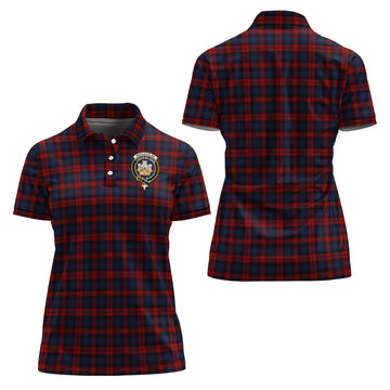 MacLachlan Tartan Polo Shirt with Family Crest For Women