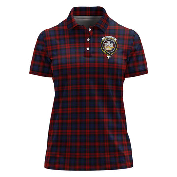 MacLachlan Tartan Polo Shirt with Family Crest For Women
