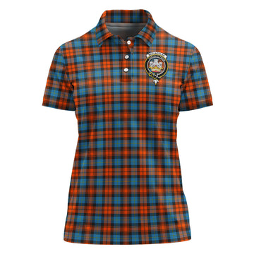 MacLachlan Ancient Tartan Polo Shirt with Family Crest For Women