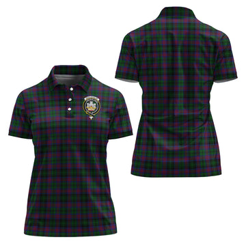 MacLachlan Hunting Tartan Polo Shirt with Family Crest For Women