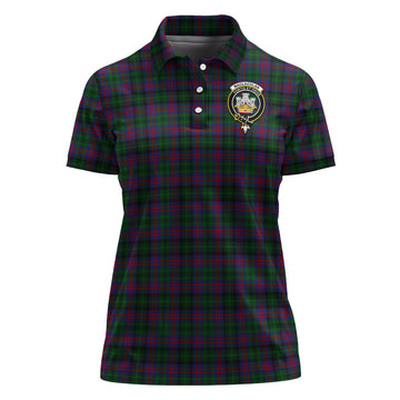 MacLachlan Hunting Tartan Polo Shirt with Family Crest For Women