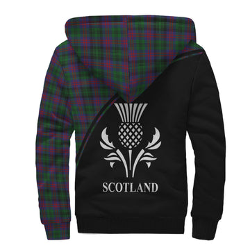 MacLachlan Hunting Tartan Sherpa Hoodie with Family Crest Curve Style