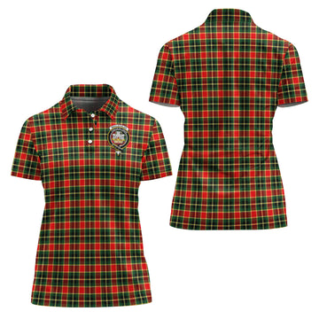 MacLachlan Hunting Modern Tartan Polo Shirt with Family Crest For Women