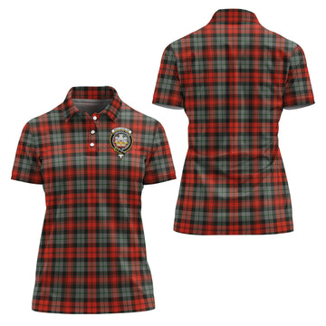 MacLachlan Weathered Tartan Polo Shirt with Family Crest For Women