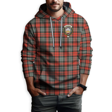 MacLachlan Weathered Tartan Hoodie with Family Crest