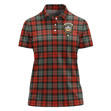 MacLachlan Weathered Tartan Polo Shirt with Family Crest For Women