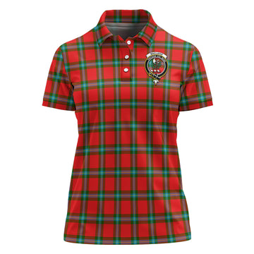 MacLaine of Loch Buie Tartan Polo Shirt with Family Crest For Women