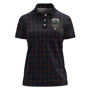 MacLaine of Lochbuie Hunting Tartan Polo Shirt with Family Crest For Women