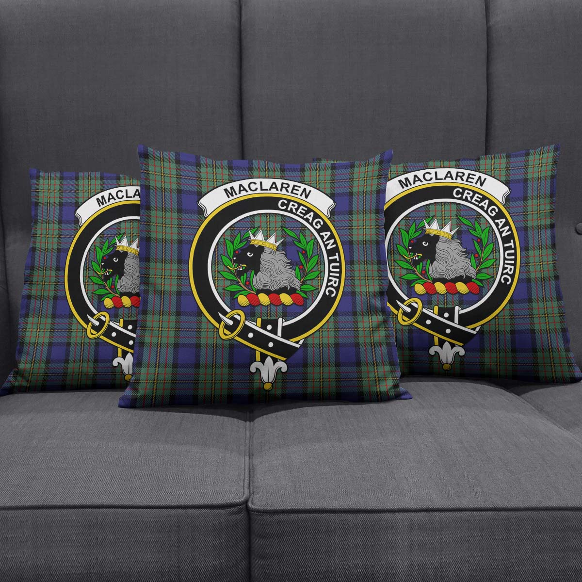 MacLaren Tartan Pillow Cover with Family Crest Square Pillow Cover - Tartanvibesclothing