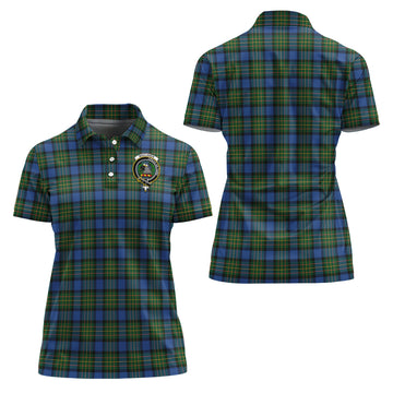 MacLaren Ancient Tartan Polo Shirt with Family Crest For Women