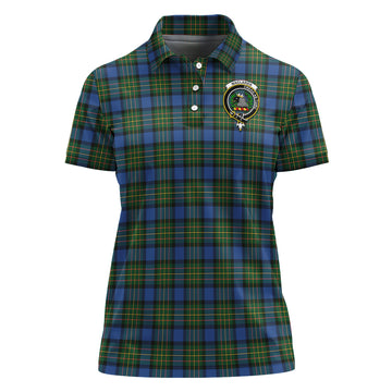 MacLaren Ancient Tartan Polo Shirt with Family Crest For Women