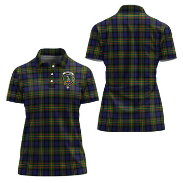 MacLaren Modern Tartan Polo Shirt with Family Crest For Women