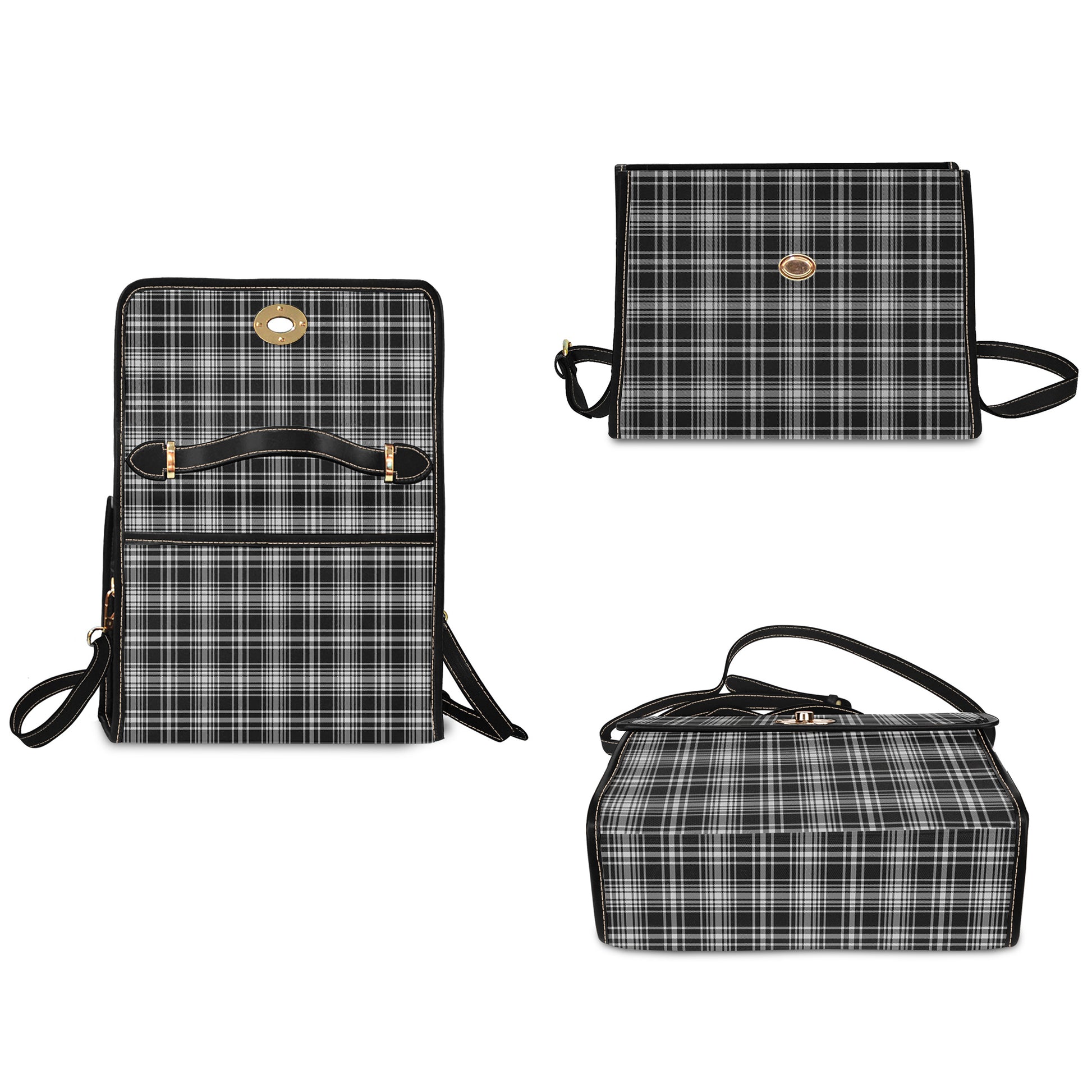maclean-black-and-white-tartan-leather-strap-waterproof-canvas-bag