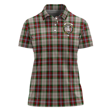 MacLean Dress Tartan Polo Shirt with Family Crest For Women