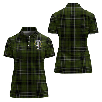 MacLean Hunting Tartan Polo Shirt with Family Crest For Women