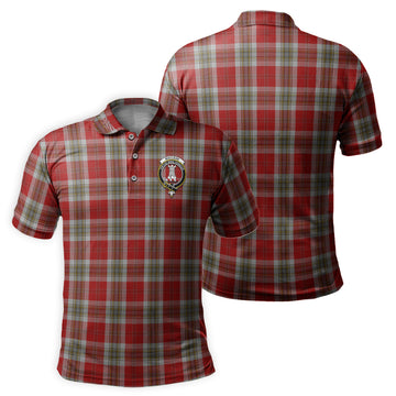 MacLean of Duart Dress Red Tartan Men's Polo Shirt with Family Crest