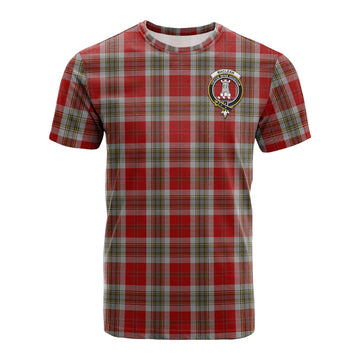 MacLean of Duart Dress Red Tartan T-Shirt with Family Crest