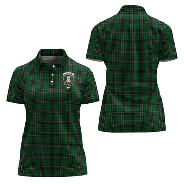 MacLean of Duart Hunting Tartan Polo Shirt with Family Crest For Women