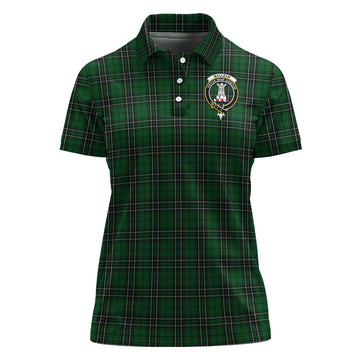 MacLean of Duart Hunting Tartan Polo Shirt with Family Crest For Women